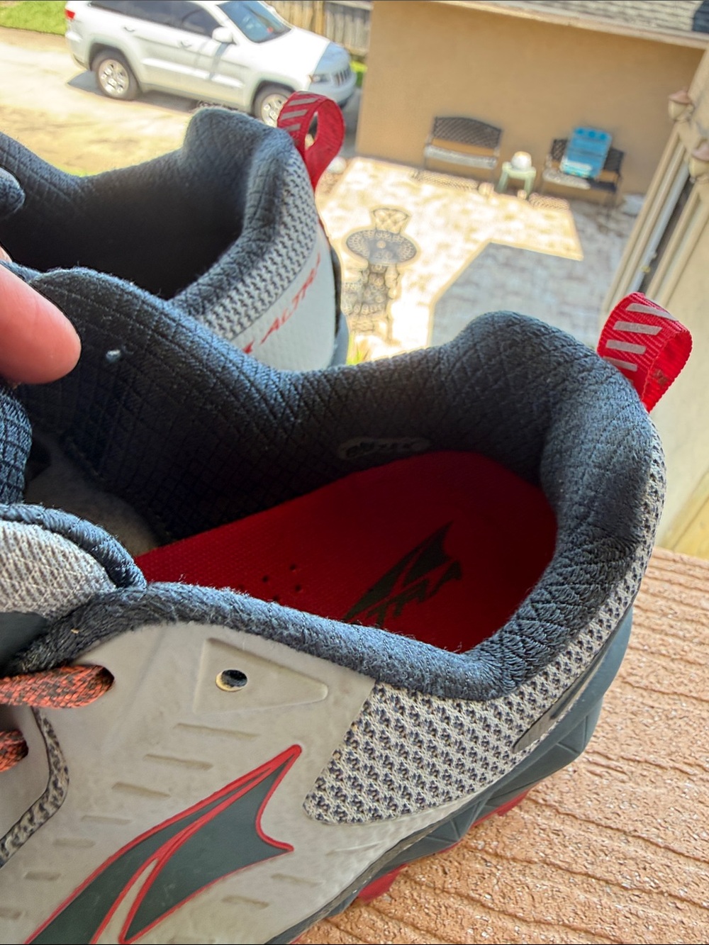 Altra Gray and Red Women's Trail Running Shoes - Picture 12 of 14